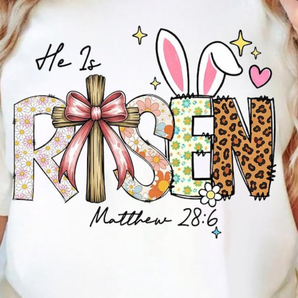 He Is Risen Easter Shirt, Easter Bible Verse Shirt - image 2